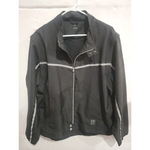 FOX RACING Mens Jacket Vest XL Convertible‎ BLACK Full Zip Wind Rain Reflective